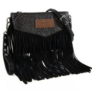 - Wrangler Hand Tooled Fringed Bag